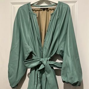 ELOQUII VEGAN LEATHER DRESS WITH BELT PLUS SIZE FIT AND FLARE SILHOUETTE